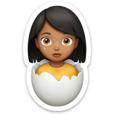 Un poussin noir qui est dans sa coquille d’oeuf sticker