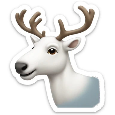 White reindeer sticker