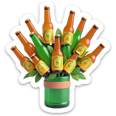 a beer bouquet sticker
