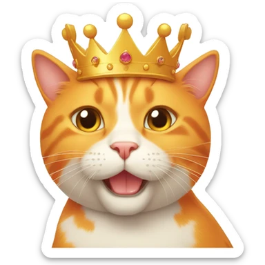 orange cat with crown sticker