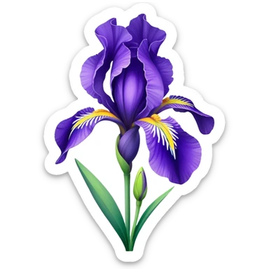 blue flag iris flower sticker