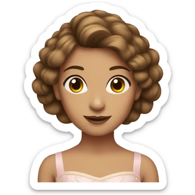 Balerina with brown hair sticker