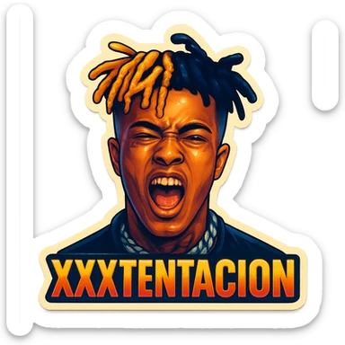 xxxtentacion as a sticker, expressive, bold, iconic, suitable for sticker use sticker