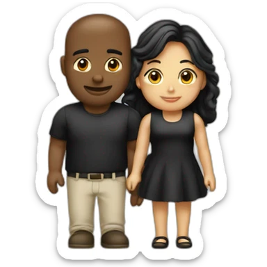 Couple homme blanc et femme noire sticker