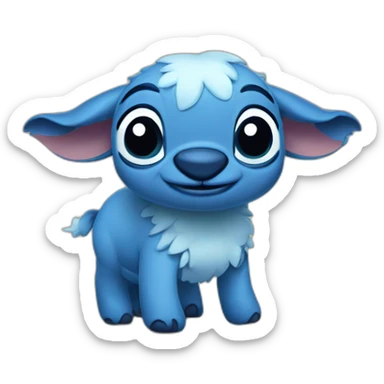 Stitch sur un mouton sticker