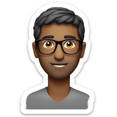 Indian guy with skinny face with glasses  sticker
