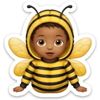 brownie baby girl with pacifier dressed as a bee sticker