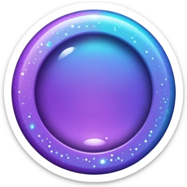 Glitter purple and cian inner circle sticker