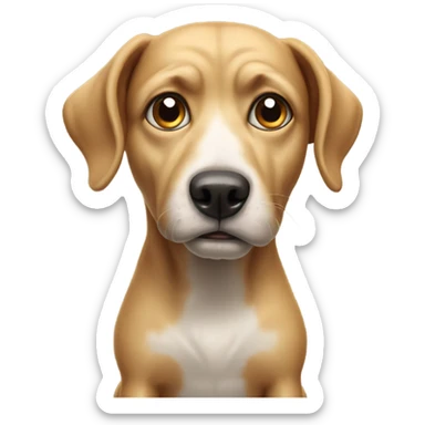 Dog with six legs and four eyes sticker