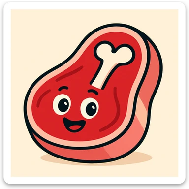 cartoon steak with a bone sticker