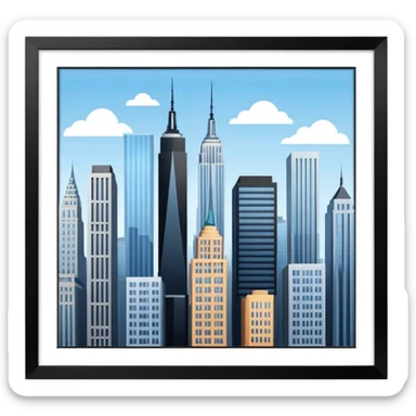 new york city buildings sticker