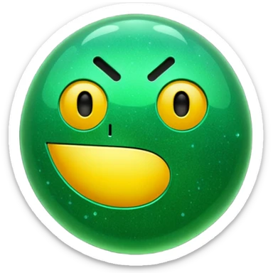 Glitter Green Pacman sticker