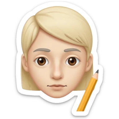 A person with 15 IQ The nose hás an Pencil over it sticker