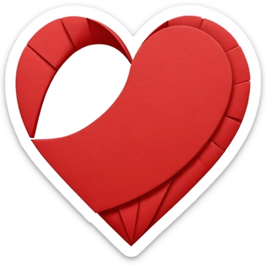 A heart made of paper sticker