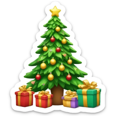Christmas tree with gifts sticker