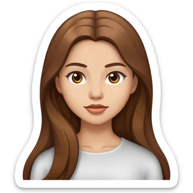 Adolescente con cabello castaño y largo sticker