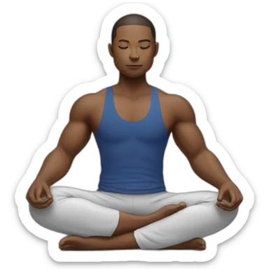 Athlete doing meditation  sticker