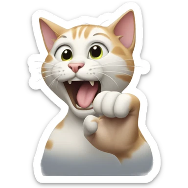 Cat clawing  sticker
