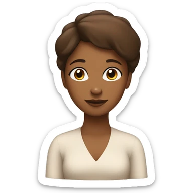 a brown girl with a speech bubble that says do you need that?  sticker