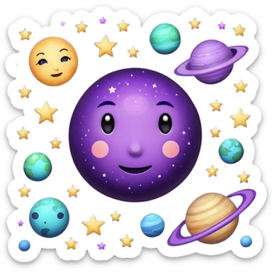 dark matter stars and moons planets and happyness dark purple glitter sticker