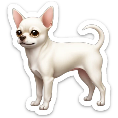 little dog pincher kinda chihuahua white little fat sticker