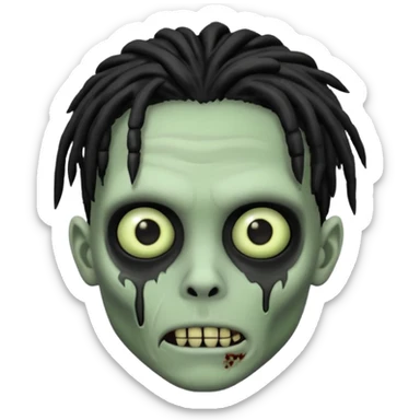 zombie boy with black dreads sticker
