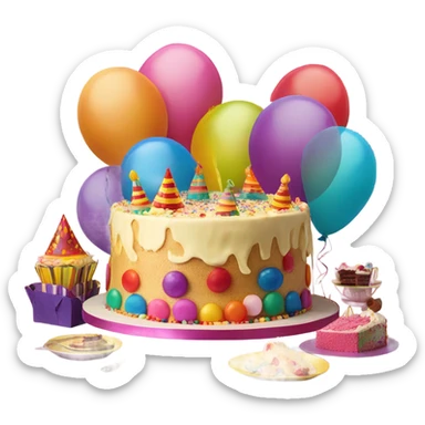 birthday party deco sticker