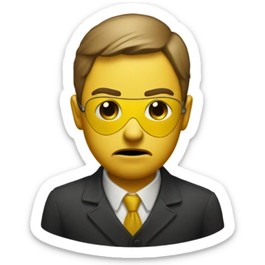 classic yellow emoji looking sad with an eye patch on one eye  sticker