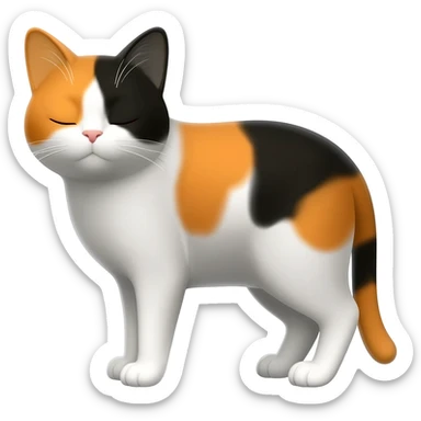 Dreifarbige Katze mit viel weiß auch am Kopf sticker