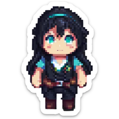 Magic anime game with magical elements and anime character sticker