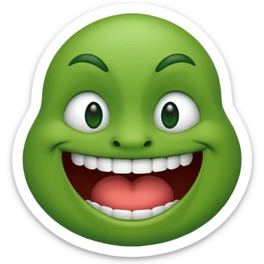 laugh make it green and a little ugly sticker