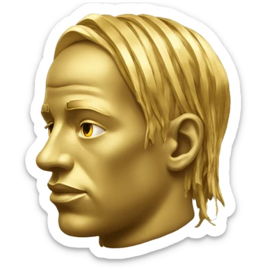 Golden ancient head sculpture  travis scott head sticker