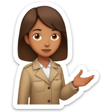 character standing next to location pin on a map sticker