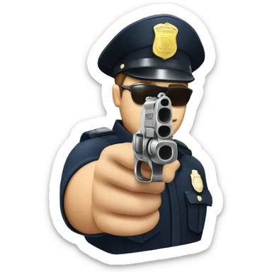 police officer pistol drawn sticker
