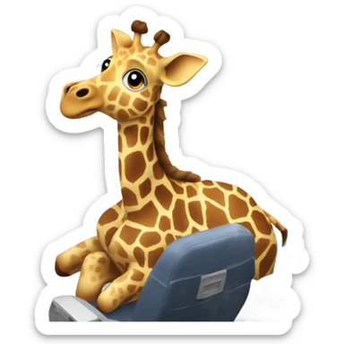 Giraffe on an airplane  sticker