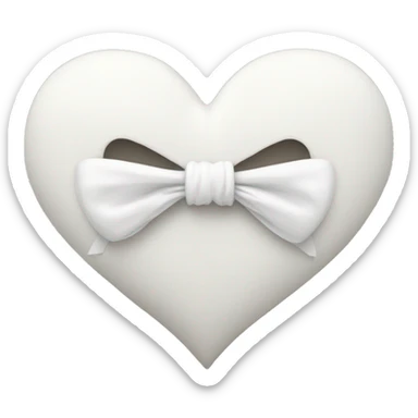 white heart with bow sticker
