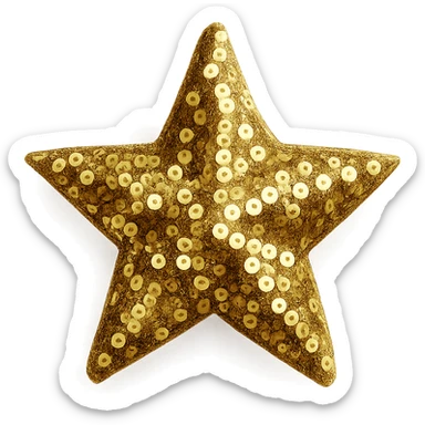 mini star with a sequin texture, glamorous and stylish sticker