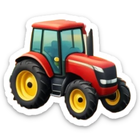 farm with barn, tractor, and crops sticker