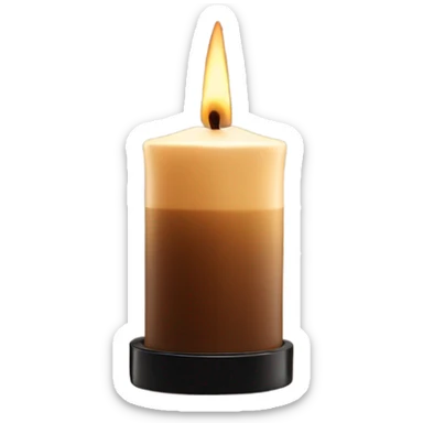 Brown candle with Chanel logo sticker
