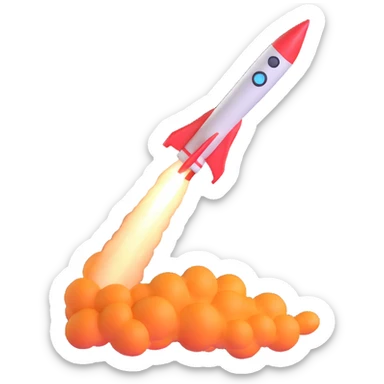 fast rocket with speed trail sticker