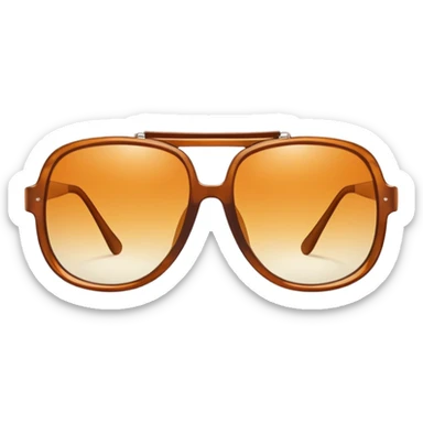 Retro oversized 70s sunglasses with large tinted lenses and thick frames, aviator style sticker