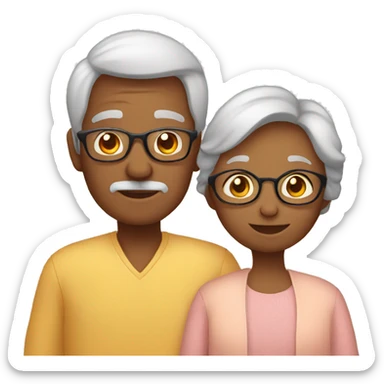 grandparents and grandchild sticker