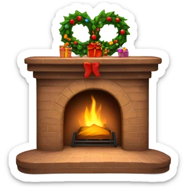 Christmas fireplace  sticker