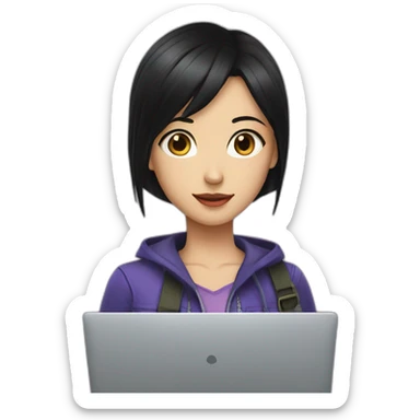 nico-robin-with-a-macbook sticker