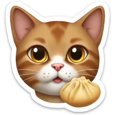 Ukrainian brown cat with dumpling sticker