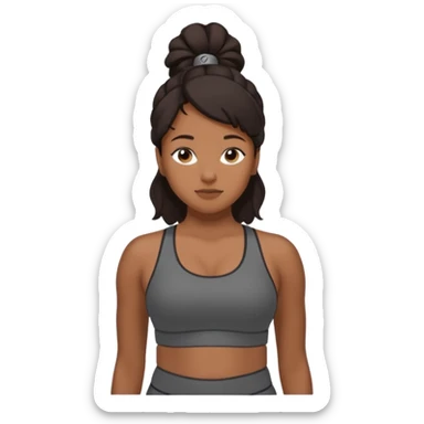 Black girl with lululemon on and a side part with a fat but sticker