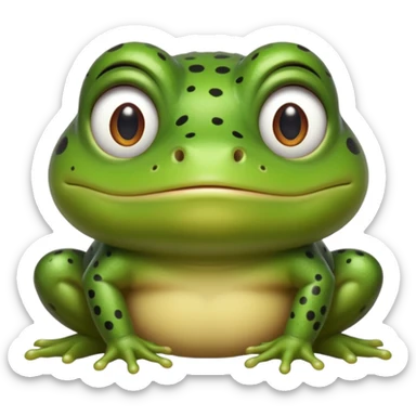 A bullfrog with my face on place of the bullfrog face to combine into a cartoon version of myself as a bullfrog  sticker