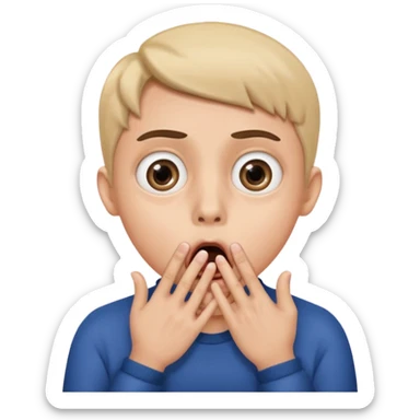 Shocked with hand over mouth with large eyes sticker