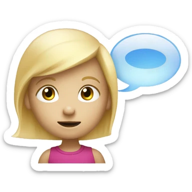 talking blond child with speech bubble near sticker