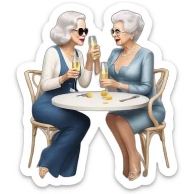 Lana del Rey & Very old grand ma drinking champagne sticker